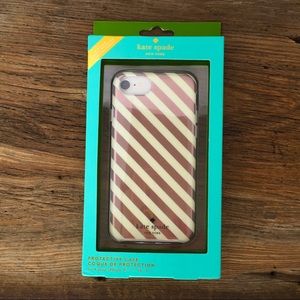 Kate Spade iphone cover 8/7/6s/6 Rose gold stripes